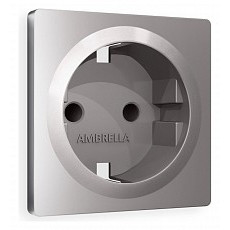 Накладка для розетки с заземлением и со шторками ambrella volt quant ap5070
